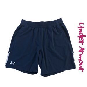 Under Amour HeatGear Athletic Blue Shorts Sz Large